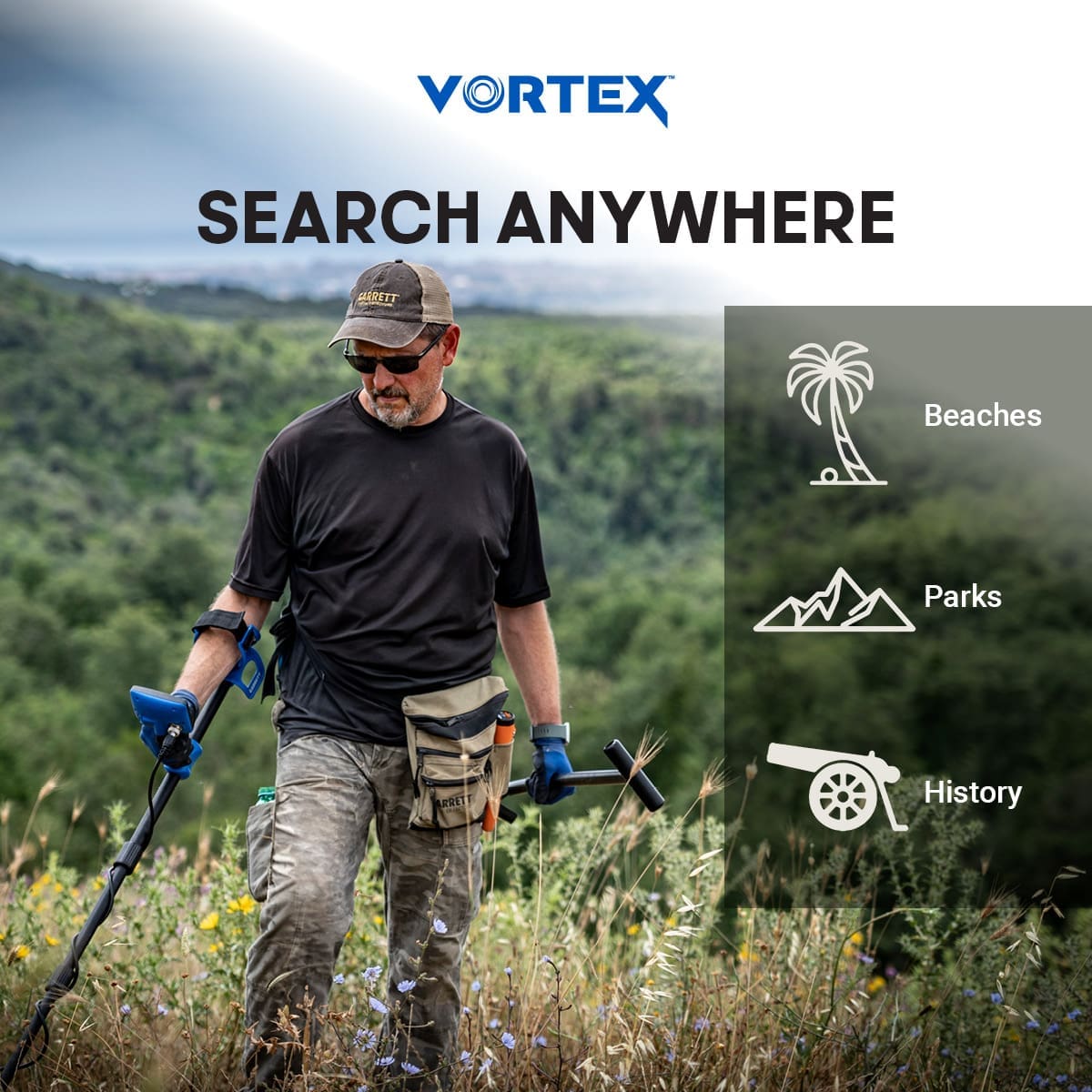 Çankırı Garrett Vortex VX5 Dedektör - Vortex ekran düzeni, hedef ID okumayı sade tutarak yeni kullanıcıyı hızlandırır.