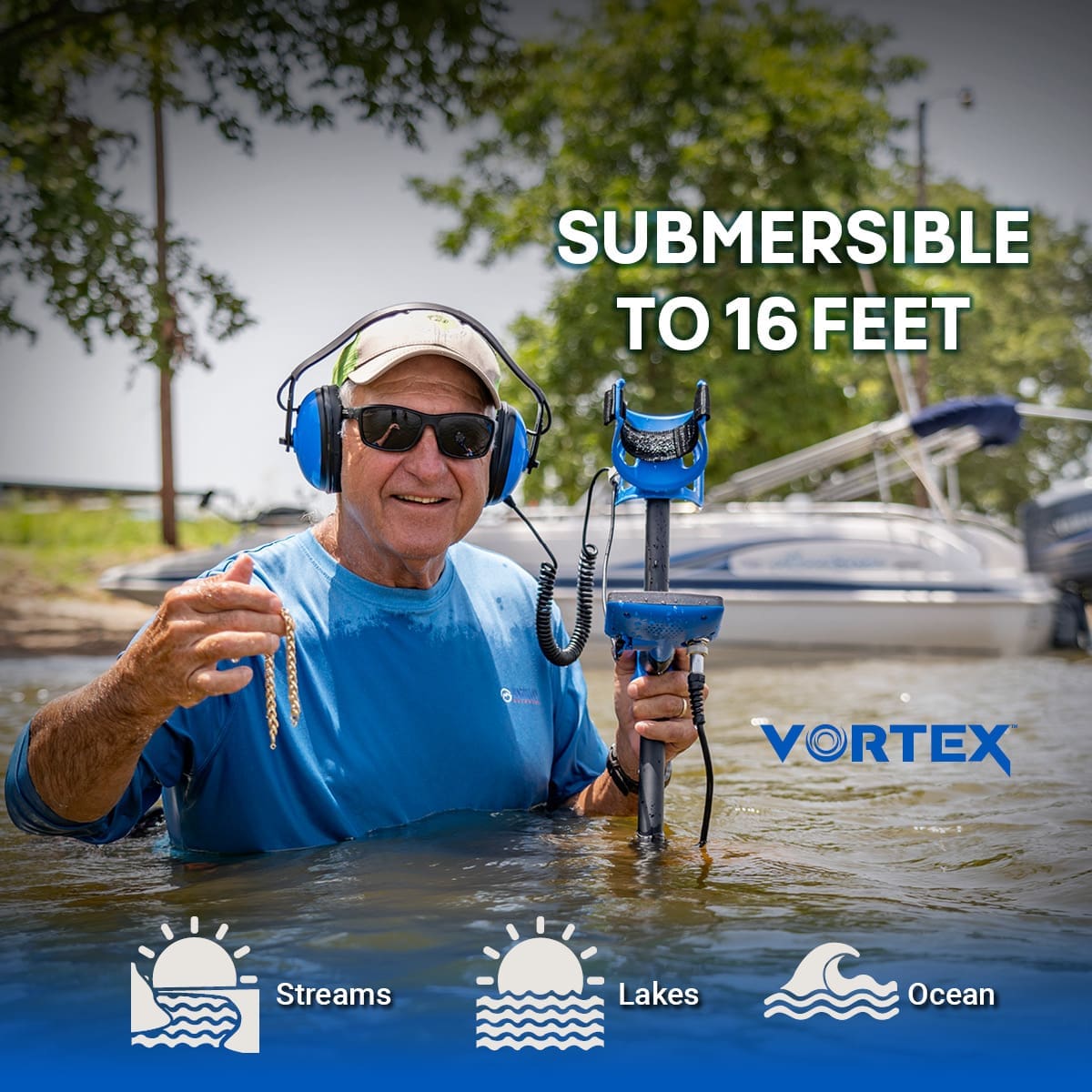 Çankırı Garrett Vortex VX7 Dedektör - Multi-Salt ayarı, tuzlu kum ve değişken sahil zemininde daha kararlı arama için değerlendirilir.